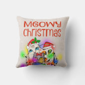 クリスマス猫のおもしろいな休日の装飾用クッション クッション (裏面)