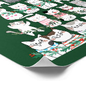 クリスマス猫のおもしろい木のポおもしろいスター ポスター (角)