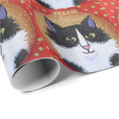 クリスマス猫のオーナメントの紙 ラッピングペーパー (ロールコーナー)