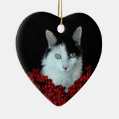 クリスマス猫のオーナメント セラミックオーナメント (右)