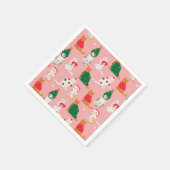 クリスマス猫のフェスティバル衣装パターン スタンダードカクテルナプキン (角)