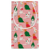 クリスマス猫のフェスティバル衣装パターン スモールペーパーバッグ (裏面)