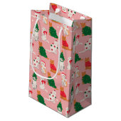 クリスマス猫のフェスティバル衣装パターン スモールペーパーバッグ (裏面アングル)