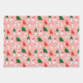 クリスマス猫のフェスティバル衣装パターン ラッピングペーパーシート (正面3)