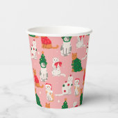 クリスマス猫のフェスティバル衣装パターン 紙コップ (裏面)