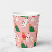 クリスマス猫のフェスティバル衣装パターン 紙コップ (右)