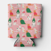 クリスマス猫のフェスティバル衣装パターン 缶クーラー (正面)