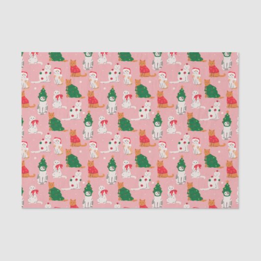 クリスマス猫のフェスティバル衣装パターン 薄葉紙 (正面)