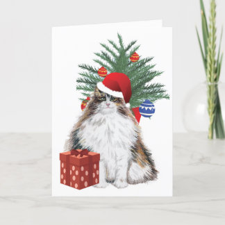 クリスマス猫のホリデーカード シーズンカード