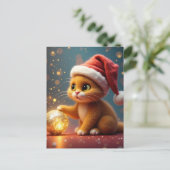 クリスマス猫のポストカード ポストカード (スタンド正面)