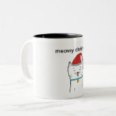 クリスマス猫のマグカップ ツートーンマグカップ (正面左)