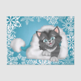 クリスマス猫の休日のティッシュペーパー 薄葉紙