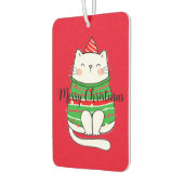 クリスマス猫の休日コミカルシンプルクラシック カーエアーフレッシュナー (左)