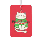 クリスマス猫の休日コミカルシンプルクラシック カーエアーフレッシュナー (裏面)