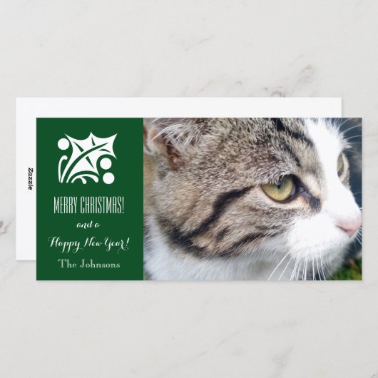 クリスマス猫の写真カード | ペットの画像をここに追加 シーズンカード (正面/裏面)