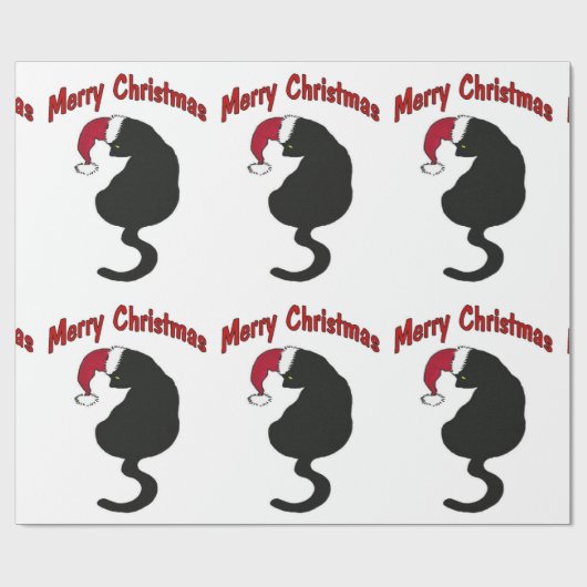 クリスマス猫の包装紙 ラッピングペーパー (フラット)