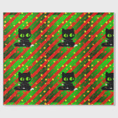 クリスマス猫の包装紙 ラッピングペーパー (フラット)