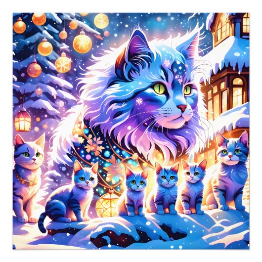 クリスマス猫の展示 フォトプリント            (正面)