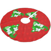 クリスマス猫の木の前刷り ブラッシュドポリエステルツリースカート (アングル)