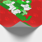 クリスマス猫の木の前刷り ラッピングペーパー (角)
