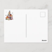 クリスマス猫の木の猫が抱き締める ポストカード (裏面)