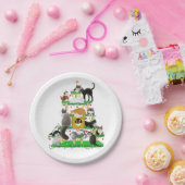 クリスマス猫の木の紙皿 ペーパープレート (パーティー)