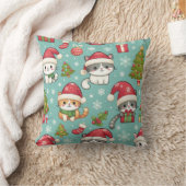クリスマス猫の柄のクッション クッション (ブランケット)