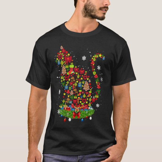 クリスマス猫の汗 Tシャツ (正面)