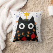 クリスマス猫の装飾的インテリア クッション (ブランケット)
