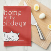 クリスマス猫の郷土料理 キッチンタオル (四つ折り)