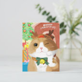クリスマス猫はがき ポストカード (スタンド正面)