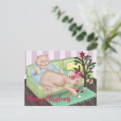 クリスマス猫はがき ポストカード (スタンド正面)