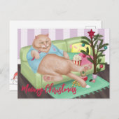 クリスマス猫はがき ポストカード (正面/裏面)