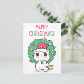 クリスマス猫はがき ポストカード (スタンド正面)