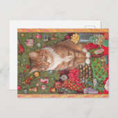 クリスマス猫はがき ポストカード (正面/裏面)