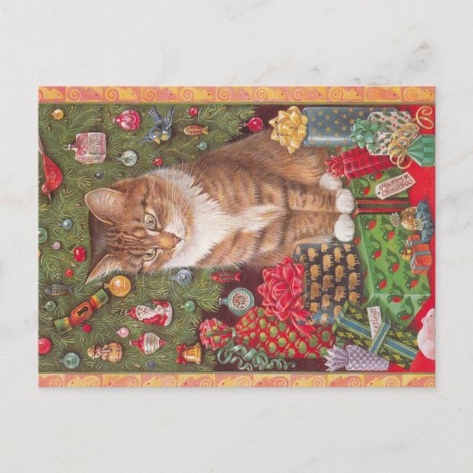 クリスマス猫はがき ポストカード (正面)