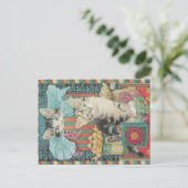 クリスマス猫はがき ポストカード (スタンド正面)