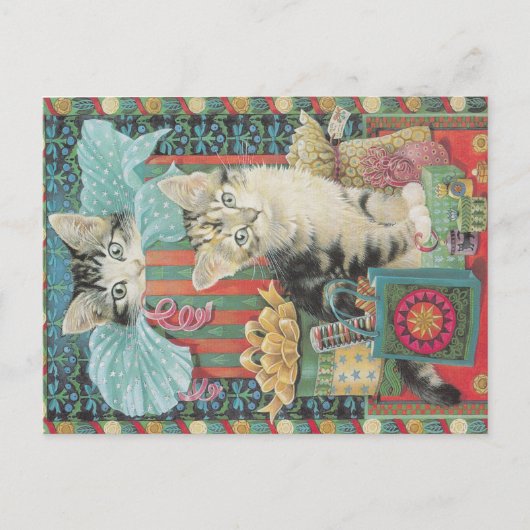 クリスマス猫はがき ポストカード (正面)