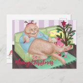 クリスマス猫はがき ポストカード (正面/裏面)