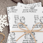 クリスマス猫めでたい ラッピングペーパーシート