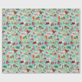 クリスマス猫カオス ラッピングペーパー (フラット)