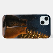 クリスマス猫カップルiPhoneケース15 Plus iPhoneケース (裏面横)