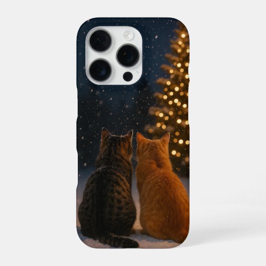 クリスマス猫カップルiPhoneケース16 Pro iPhoneケース (裏面)