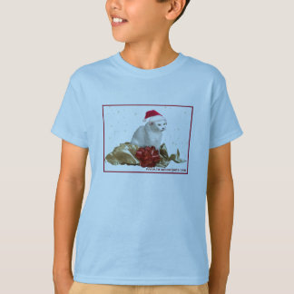 クリスマス猫キッズTシャツ Tシャツ
