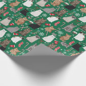 クリスマス猫キャットレディーパターン ラッピングペーパー (角)