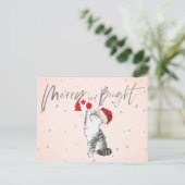 クリスマス猫ギフトブライトメリーシルバー ポストカード (スタンド正面)