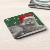 クリスマス猫コースター コースター (左側)