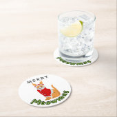 クリスマス猫コースター ラウンドペーパーコースター (インサイチュ)