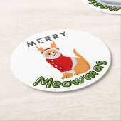 クリスマス猫コースター ラウンドペーパーコースター (アングル)