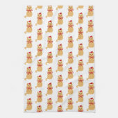 クリスマス猫サンタ絵画ズ キッチンタオル (縦)